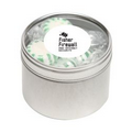 Striped Spear Mints in Small Round Window Tin